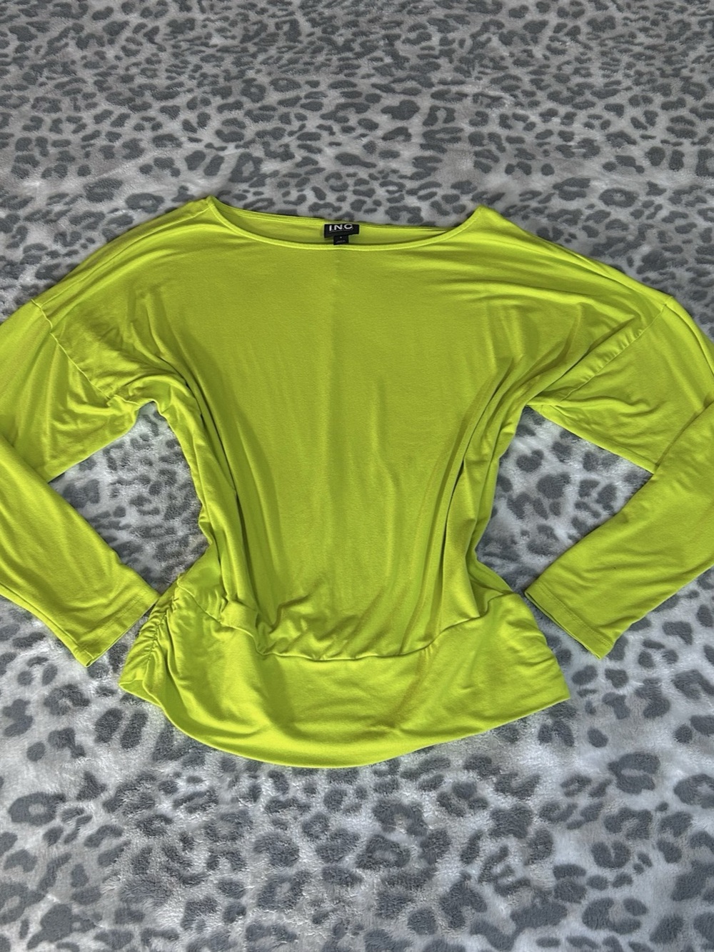 INC Long Sleeve Top in Green Size Small